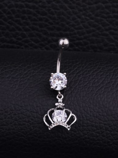 Stainless steel Cubic Zirconia Flower Hip Hop Belly studs & Belly Bars