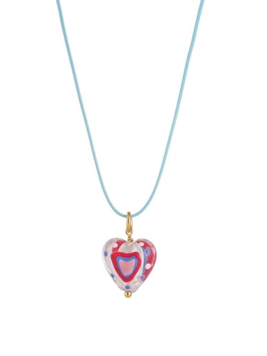 Option 3 (sold with the same earrings) Brass Enamel Heart Cute Necklace