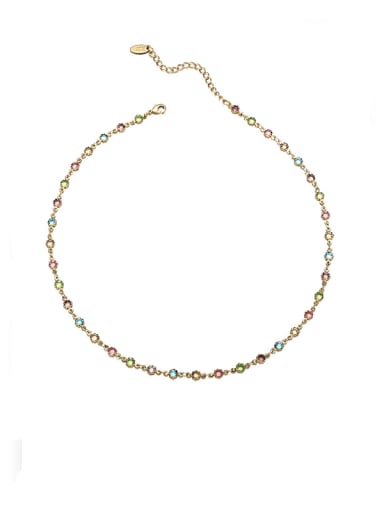 Gold necklace Brass Cubic Zirconia  Bracelet and Necklace Set