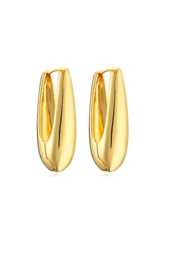 43767 Brass Geometric Minimalist Huggie Earring