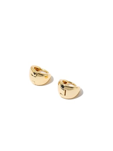 Brass Geometric Minimalist Huggie Earring