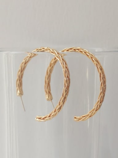 Brass Twist C shape Vintage Hoop Earring