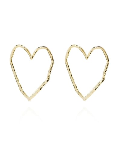 Copper Hollow Heart Minimalist Stud Trend Korean Fashion Earring