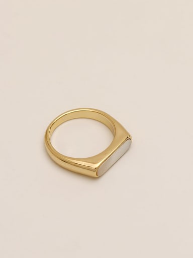 Brass Shell Geometric Minimalist Band Fashion Ring