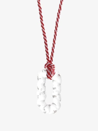 Rectangular Glass Pendant Necklace Titanium Steel Glass Stone Flower Minimalist Necklace