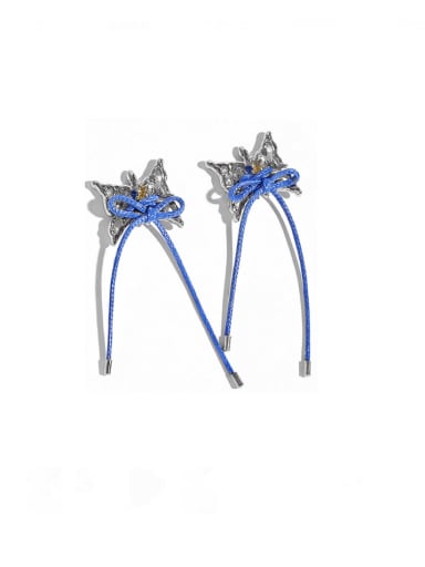 Brass Enamel Hip Hop Butterfly  Earring and Necklace Set