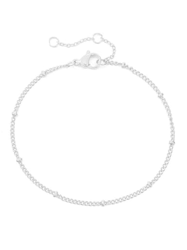 Single layer steel color Stainless steel Imitation Pearl Irregular Minimalist Strand Bracelet