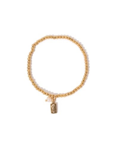 Brass Bead Geometric Vintage Link Bracelet
