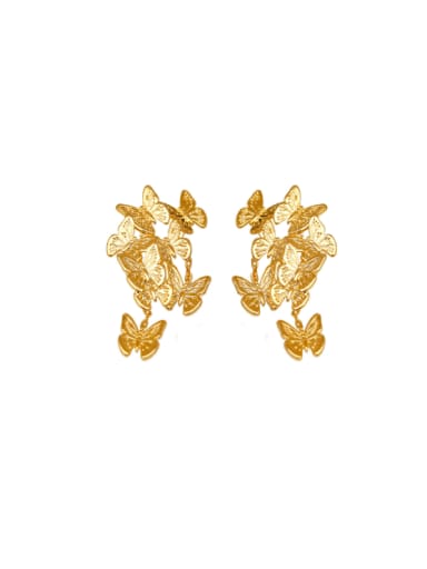 custom Brass Butterfly Minimalist Drop Earring