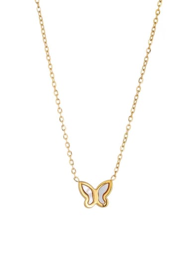 Titanium Steel Shell Butterfly Minimalist Necklace