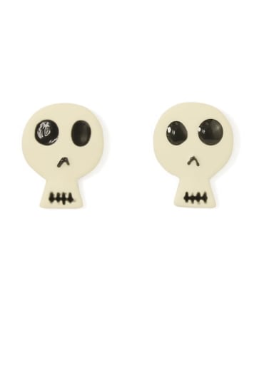 Alloy Enamel Skull Cute Stud Earring