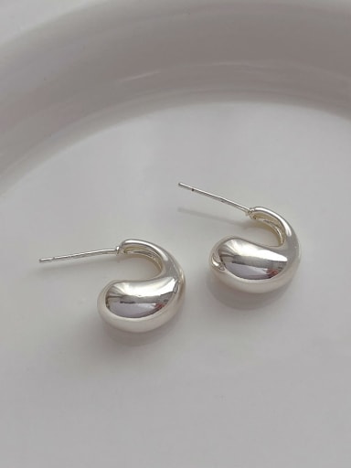 L337 white gold Earrings Brass Geometric Minimalist Stud Earring