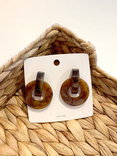 Acrylic Geometric Vintage Stud Earring/Irregular lotus root slices