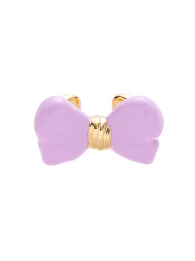 Option 3 Purple for sale only Brass Cubic Zirconia Multi Color Enamel Bowknot Minimalist Single Ear clip