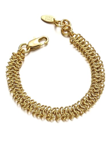 Brass Irregular Hip Hop Hollow  Chain  Link Bracelet