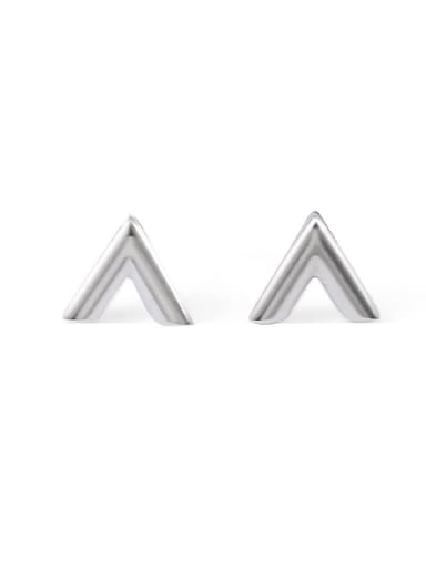 Titanium Steel Smooth Letter Minimalist Stud Earring