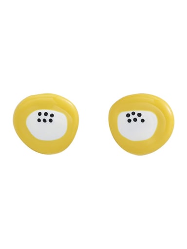 yellow Alloy Enamel Geometric Cute Stud Earring