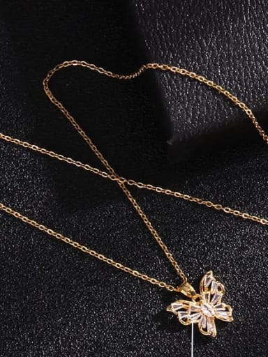 Copper  Cubic Zirconia Bee Butterfly Trend Necklace