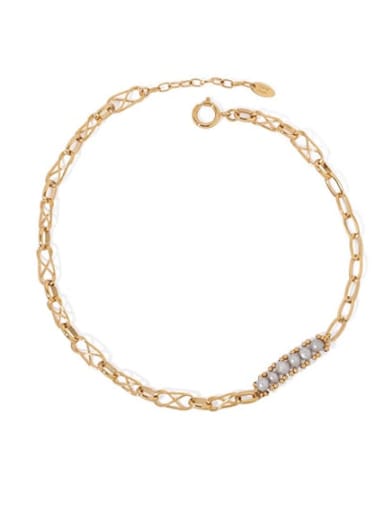 Brass Imitation Pearl Locket Vintage Necklace