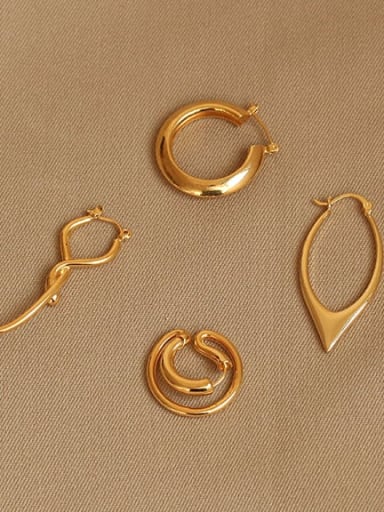 Brass smooth Geometric Vintage Drop Earring