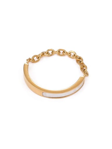 Shell ring Brass Enamel Geometric Vintage Band Ring