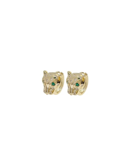 custom Brass Cubic Zirconia Leopard Trend Stud Earring