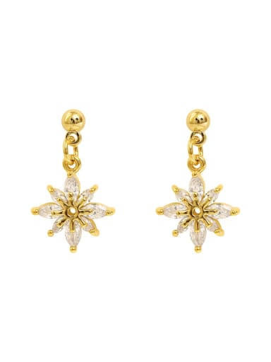 Brass Cubic Zirconia Star Dainty Drop Trend Korean Fashion Earring