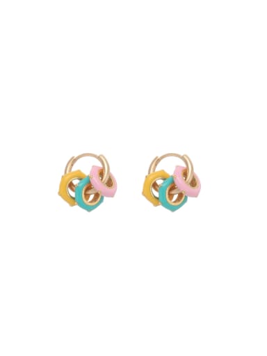 Brass Enamel Minimalist Geometric Earring and Necklace Set