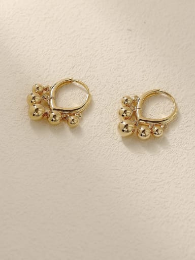 Brass Bead Geometric Minimalist Huggie Trend Korean Fashion Earring