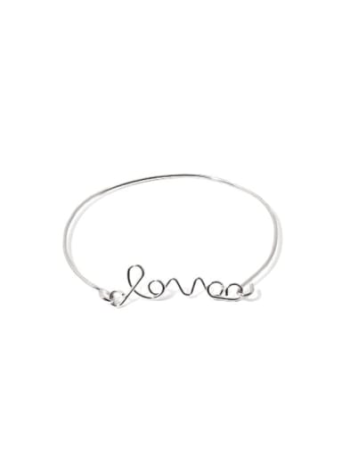 Line Bracelet Brass Geometric Minimalist English line twist Cuff Bangle