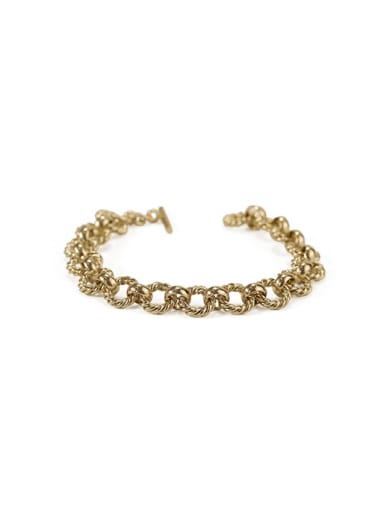 custom Brass hollow Geometric  chain Artisan Link Bracelet