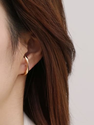 Brass Irregular Twisted line  Minimalist Stud Earring