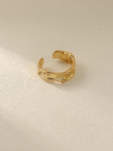 Brass Geometric Minimalist Band Fashion Ring