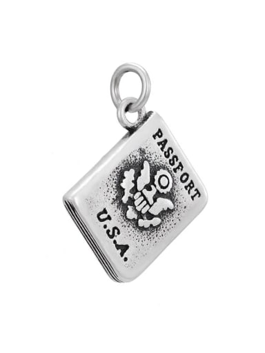 stainless steel flat bottom charm book pendant diy jewelry accessories