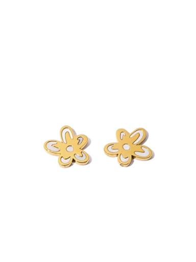 Paragraph 4 sales by pairs Titanium Steel Shell Flower Vintage Single Earring