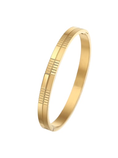 Striped bracelet gold Stainless steel Geometric Minimalist Bangle