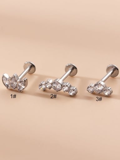Stainless steel Cubic Zirconia Mouth Hip Hop Single Earring(Single-Only One)
