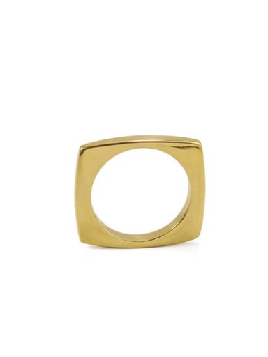 Brass Hollow Geometric Minimalist Band Ring