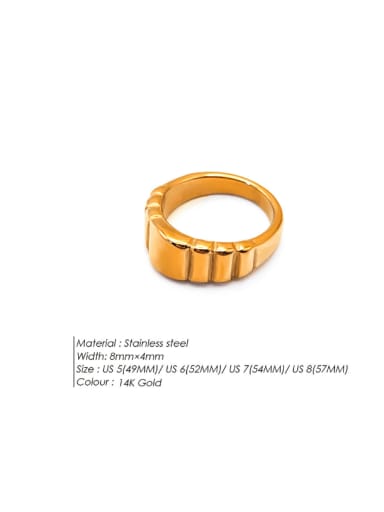 TR18930 Gold Stainless steel Geometric Vintage Band Ring