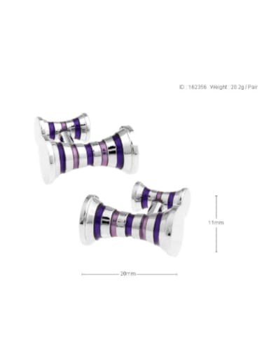 purple Brass Enamel Geometric Trend Cuff Link
