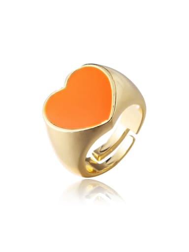10771 Brass Enamel Heart Vintage Band Ring