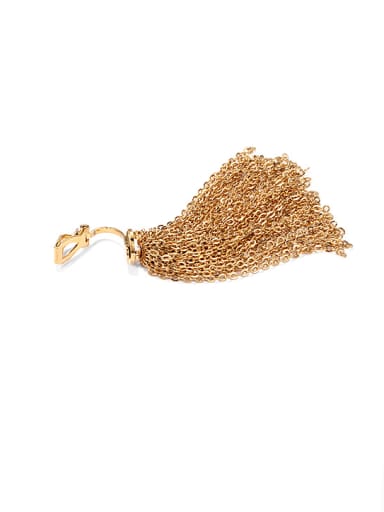 Gold earclip(single) Brass Tassel Vintage Threader Earring(single)