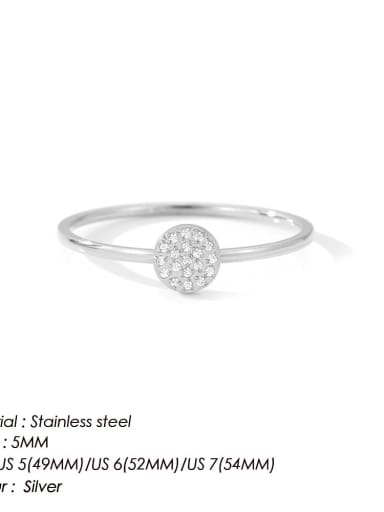Stainless steel Cubic Zirconia Round Minimalist Band Ring
