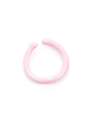 Pink oil drop (slightly adjustable) Zinc Alloy Enamel Geometric Minimalist Band Ring