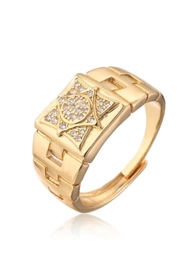 50006 Brass Cubic Zirconia Geometric Trend Band Ring