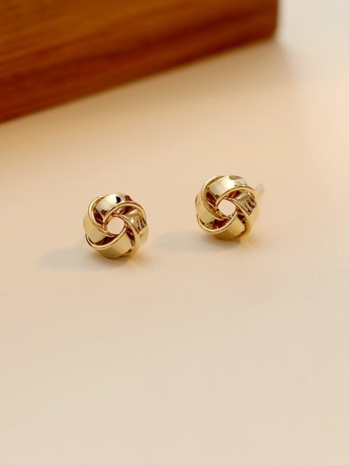 14K gold Copper Irregular Minimalist Stud Trend Korean Fashion Earring