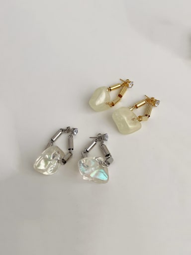 Alloy Resin Geometric Statement A two-piece Drop Earring