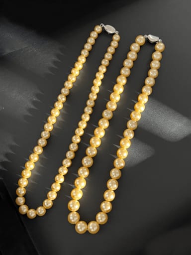 Brass Bead Geometric Minimalist Beaded Necklace