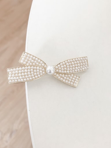 Brass Imitation Pearl Trend Bowknot Hair Barrette