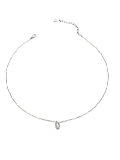 Platinum Brass Water Drop Minimalist Stainless steel Chain Necklace